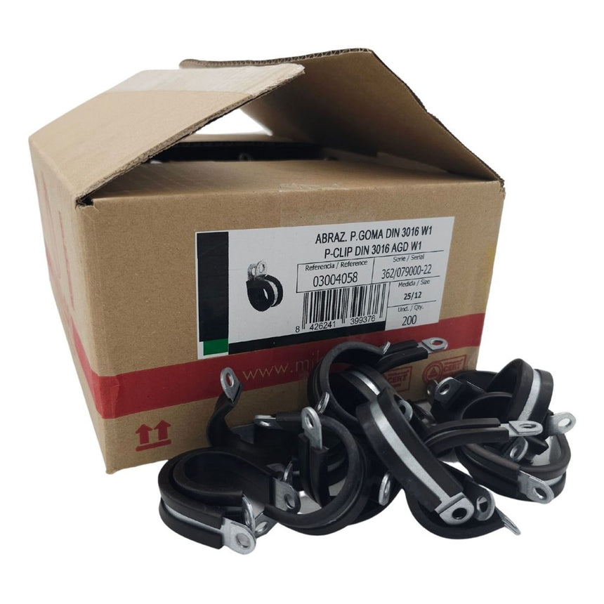 DIN 3016 Rubber-lined P-Clip Form D (W1)