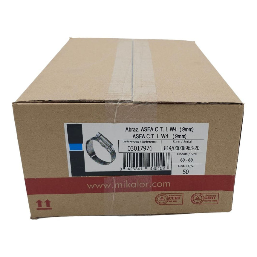 Mikalor ASFA "L" 9mm Constant Tension Worm-Drive Clamp (W4)