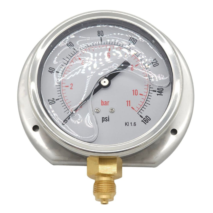 63mm Pressure Gauge 11 Bar Back Entry with Backplate