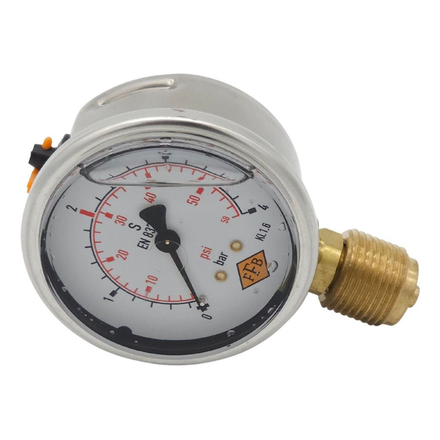 63mm Pressure Gauge 4 Bar Bottom Entry 0.5" BSP