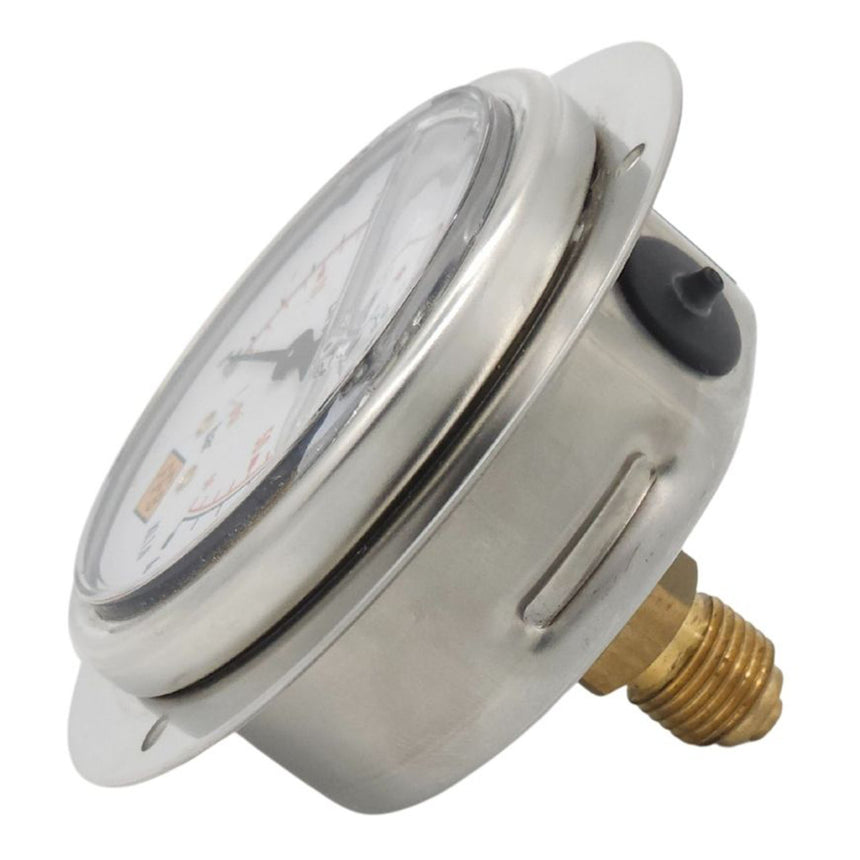 63mm Pressure Gauge 4 Bar Rear Entry Flanged 0.25" BSP