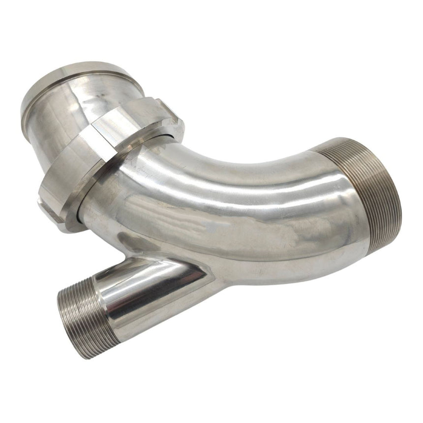 Discharge Elbow 4" Rosista to 4in BSP Male with 2" BSP Port