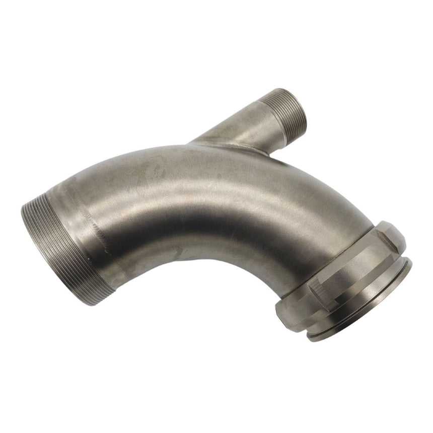 Discharge Elbow 4" SMS to 4in BSP Male with 2" BSP Port