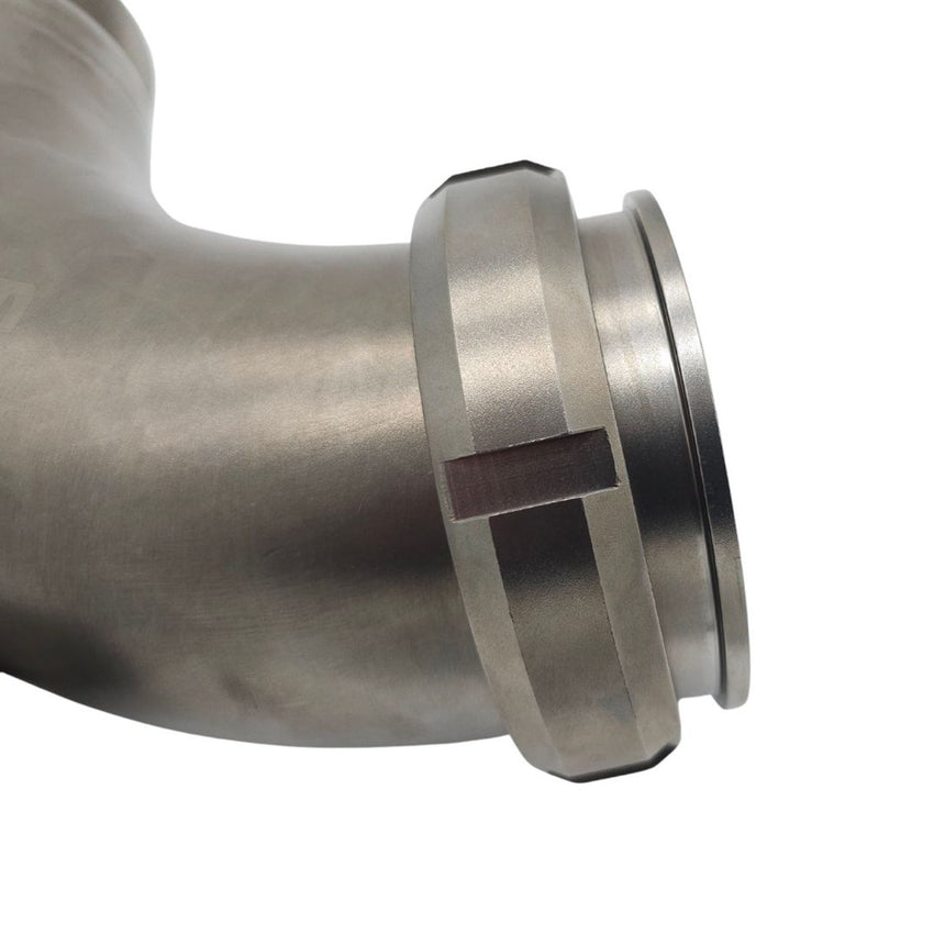 Discharge Elbow 4" SMS to 4in BSP Male with 2" BSP Port