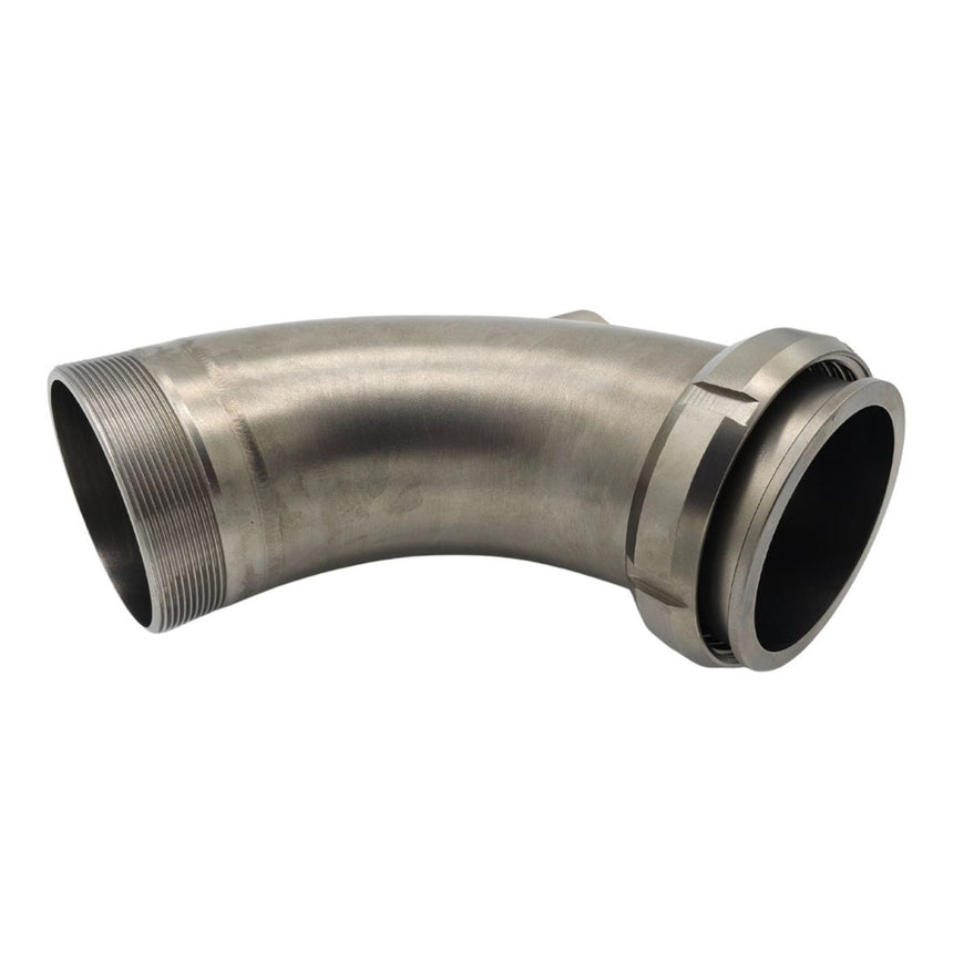 Discharge Elbow 4" SMS to 4in BSP Male with 2" BSP Port