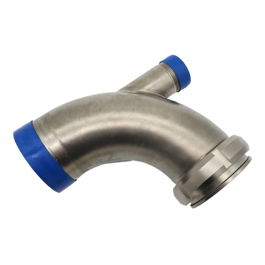 Discharge Elbow 4" SMS to 4in BSP Male with 2" BSP Port