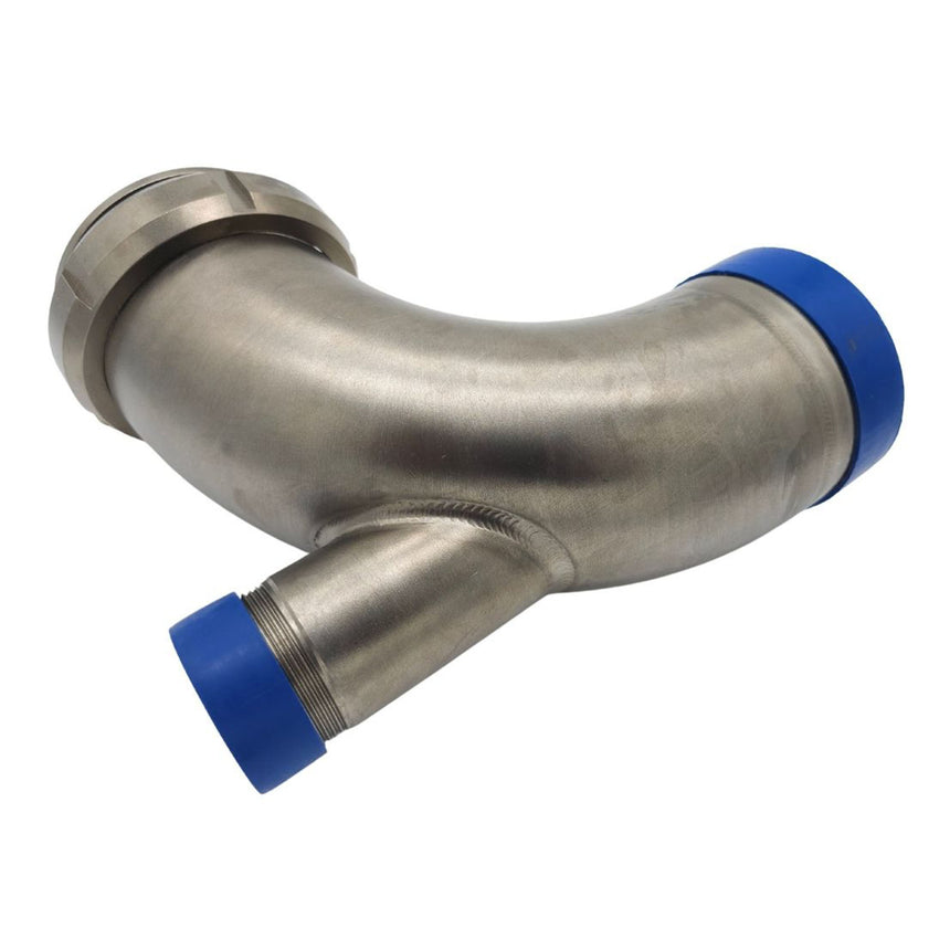 Discharge Elbow 4" SMS to 4in BSP Male with 2" BSP Port